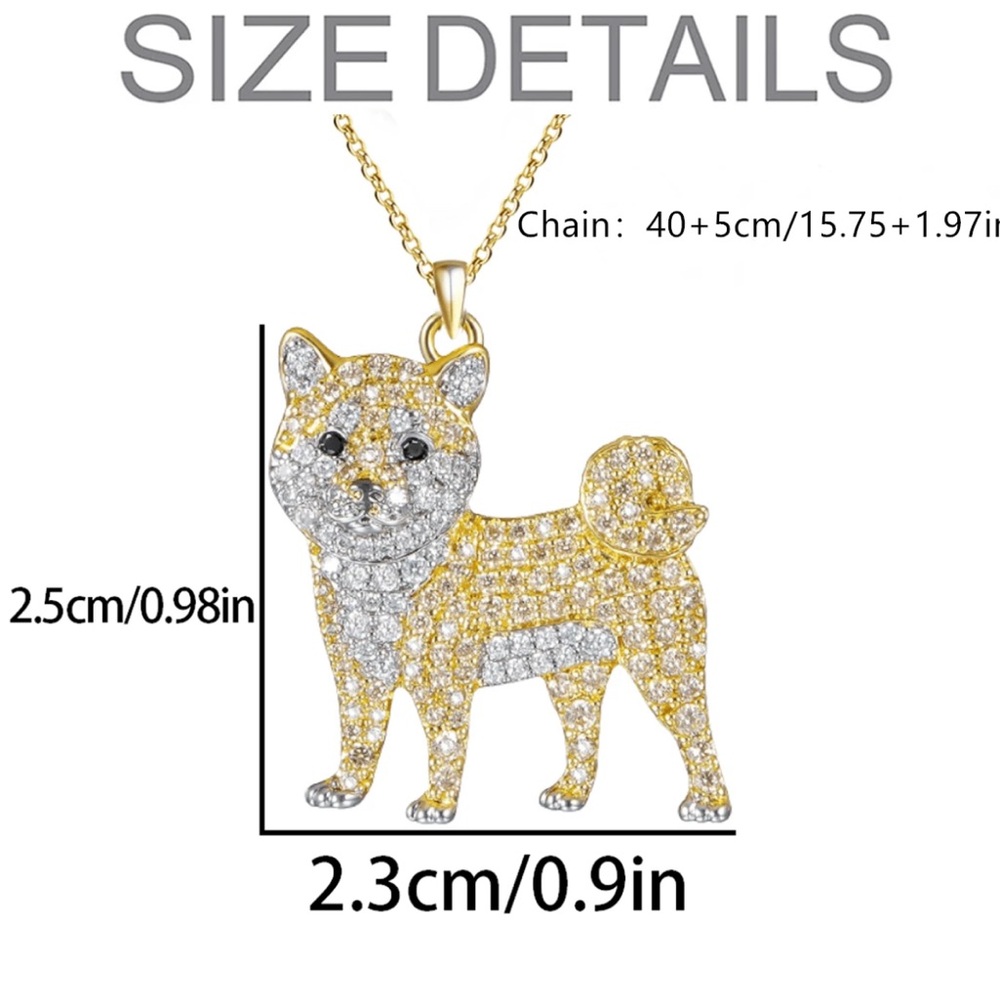 Corgi‎ Shiba Inu Rhinestone Necklace - Picture 3 of 3